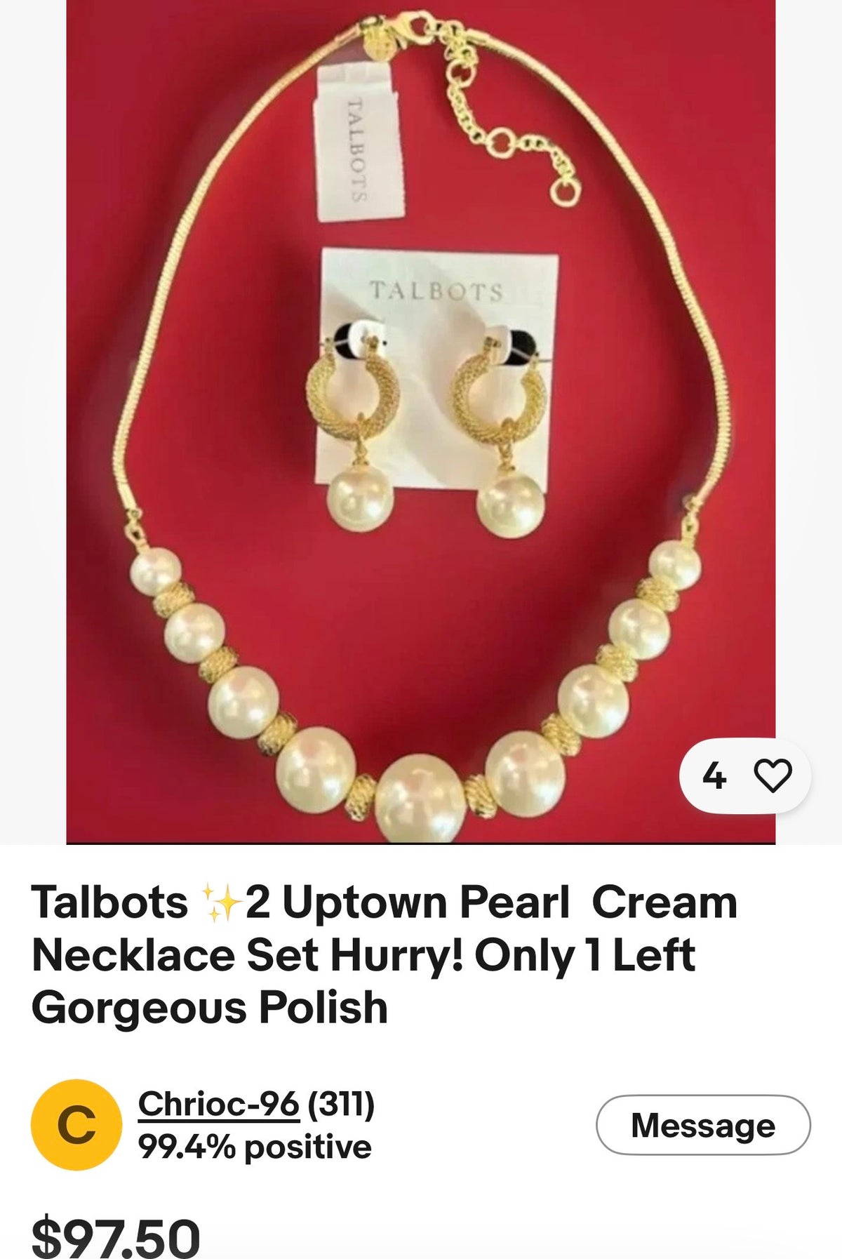 Talbots 2 Uptown Pearl cream