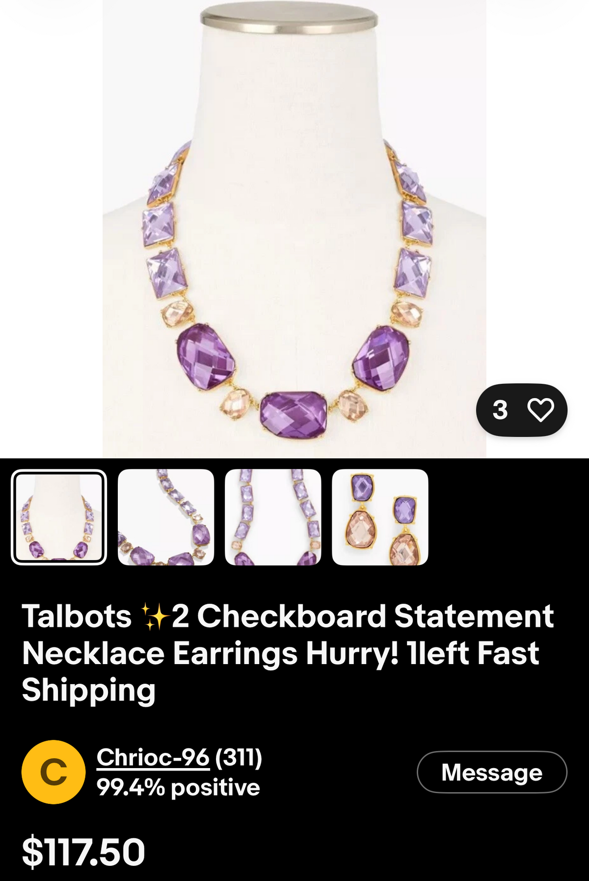 Talbots Purple Check board set