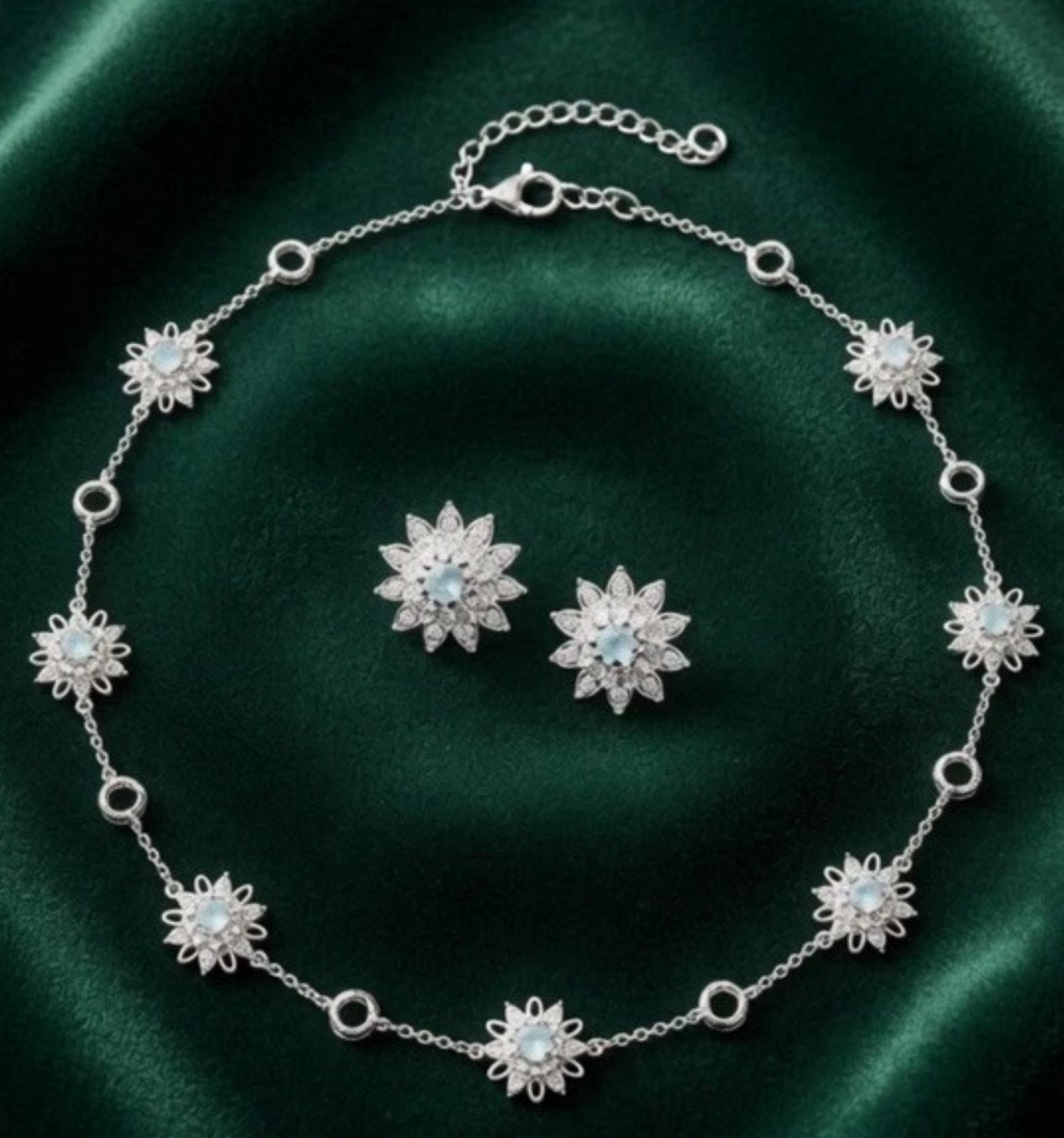 Talbots 3 sparkling Genuine Silver tone Necklace Set