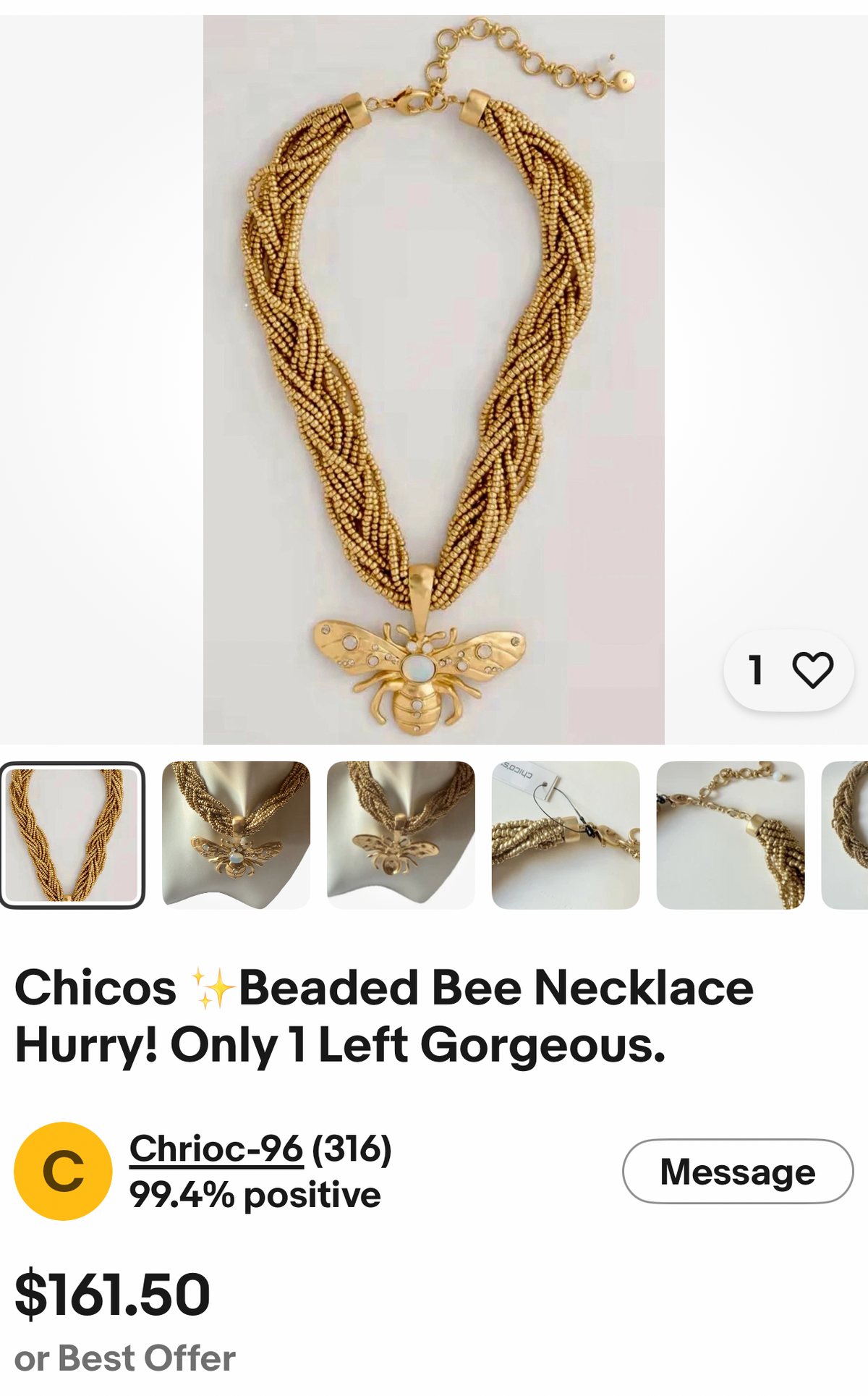 Chicos Beaded Necklace