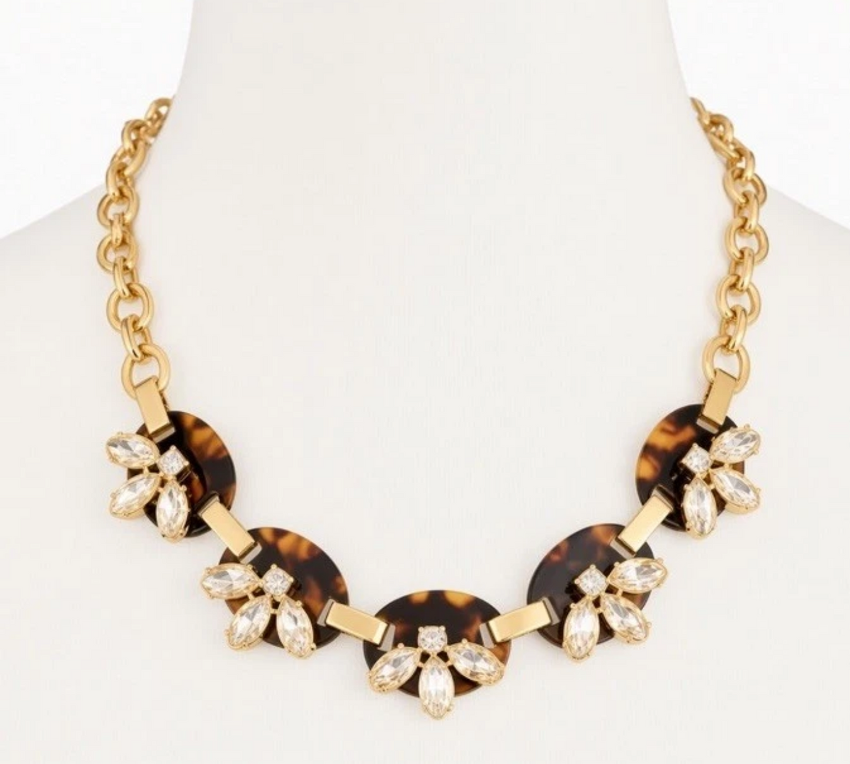 Talbots 2-Piece Crystal Tortoise Shell Necklace Set