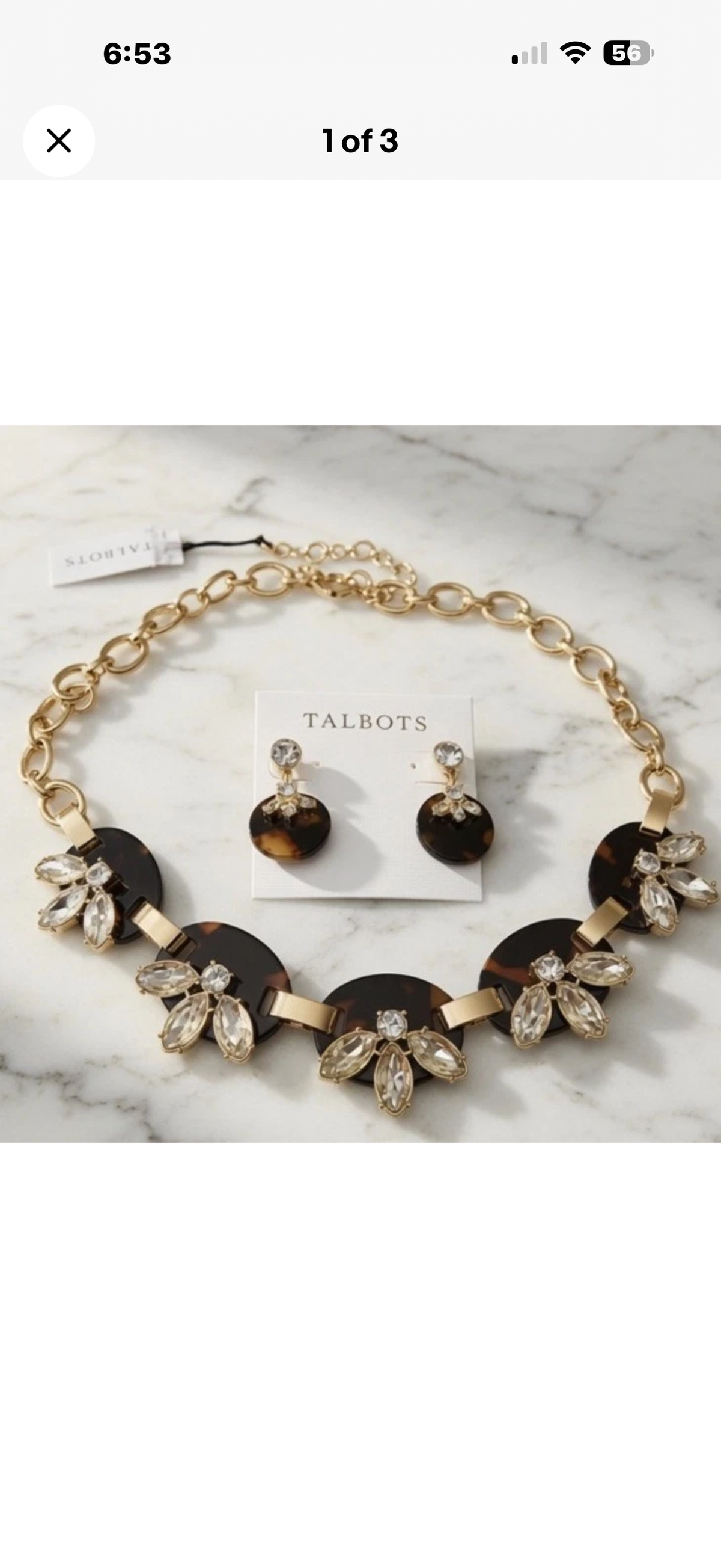 Talbots 2-Piece Crystal Tortoise Shell Necklace Set
