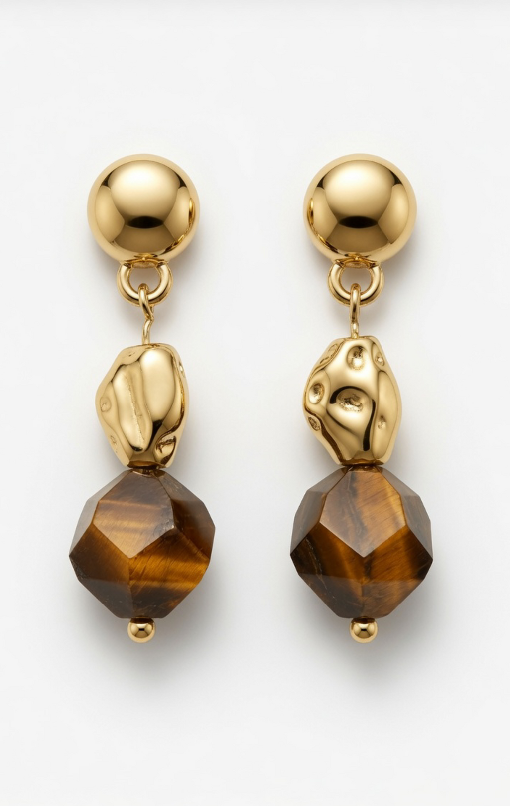 Chrioc Tigers eye Necklace Bracelet Earrings Set